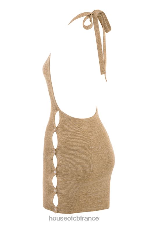 House of CB robe courte dos nu en maille milla sand N888H539 vêtements