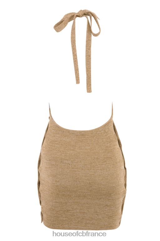 House of CB robe courte dos nu en maille milla sand N888H539 vêtements