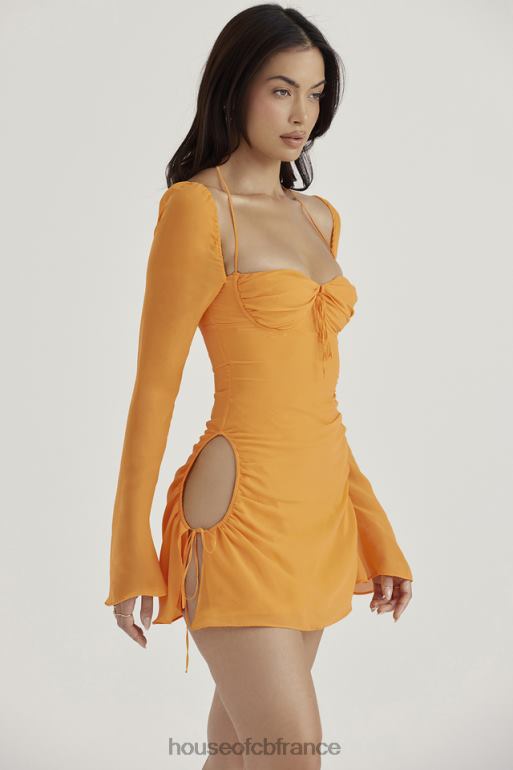 House of CB robe courte dos nu en mousseline de soie mandarine pour bébé N888H421 vêtements