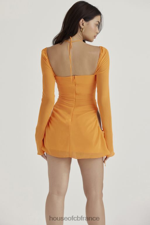 House of CB robe courte dos nu en mousseline de soie mandarine pour bébé N888H421 vêtements