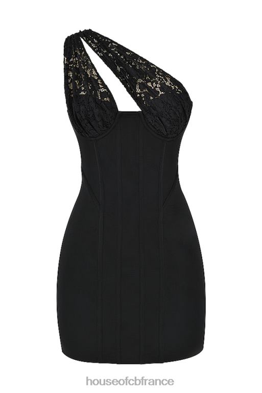 House of CB robe courte en dentelle noire Lily N888H463 vêtements