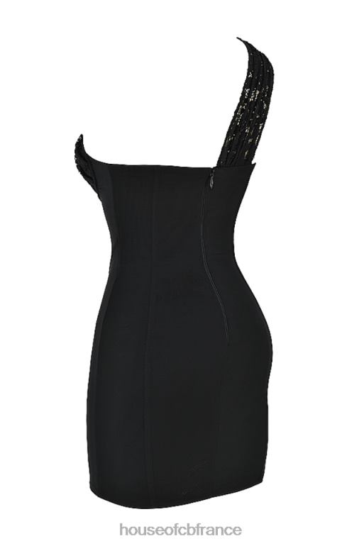 House of CB robe courte en dentelle noire Lily N888H463 vêtements