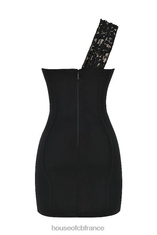 House of CB robe courte en dentelle noire Lily N888H463 vêtements