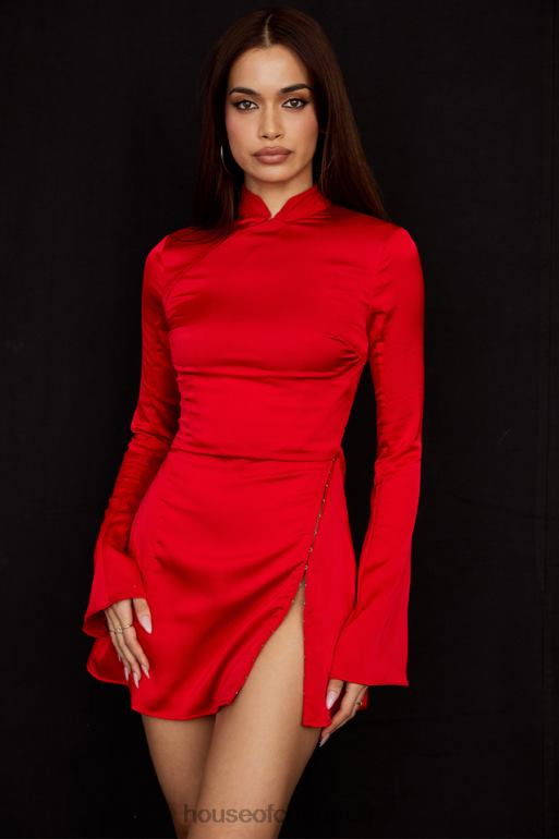 House of CB robe courte en satin écarlate Alyssa N888H498 vêtements