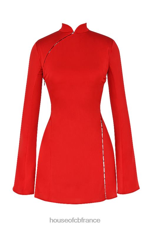 House of CB robe courte en satin écarlate Alyssa N888H498 vêtements