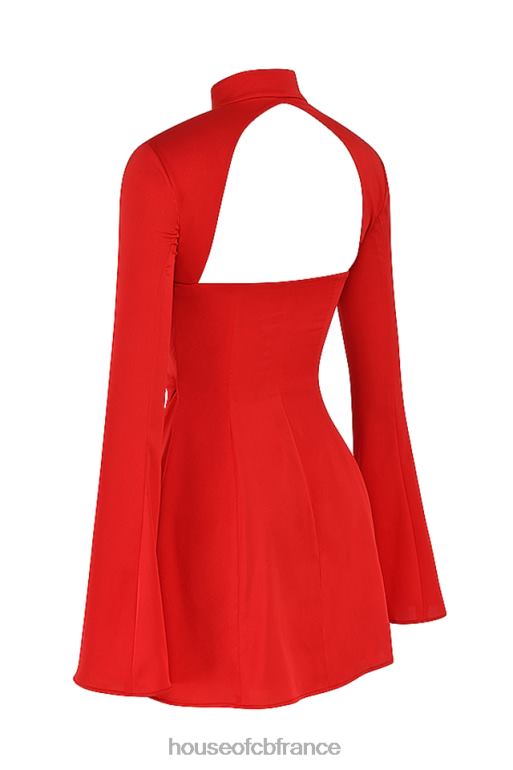 House of CB robe courte en satin écarlate Alyssa N888H498 vêtements