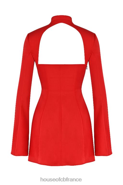 House of CB robe courte en satin écarlate Alyssa N888H498 vêtements