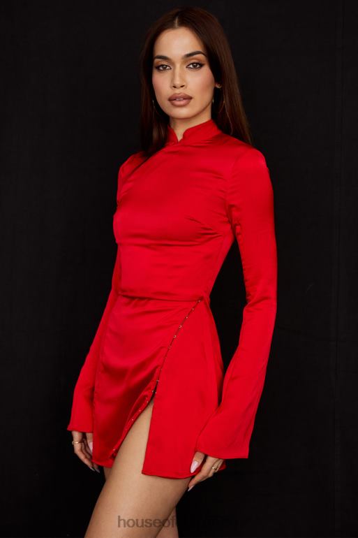 House of CB robe courte en satin écarlate Alyssa N888H498 vêtements