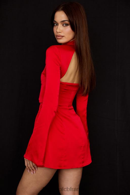 House of CB robe courte en satin écarlate Alyssa N888H498 vêtements
