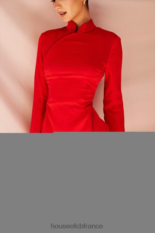 House of CB robe courte en satin écarlate Alyssa N888H498 vêtements