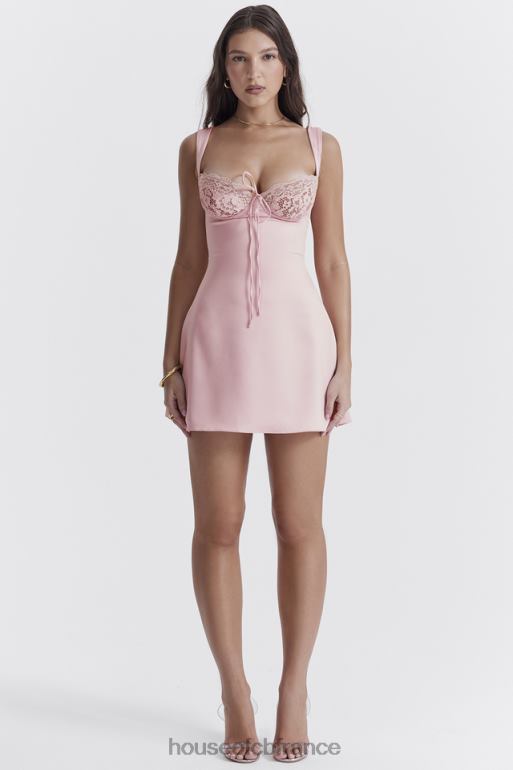 House of CB robe courte en satin et dentelle Adriana Rose N888H238 vêtements