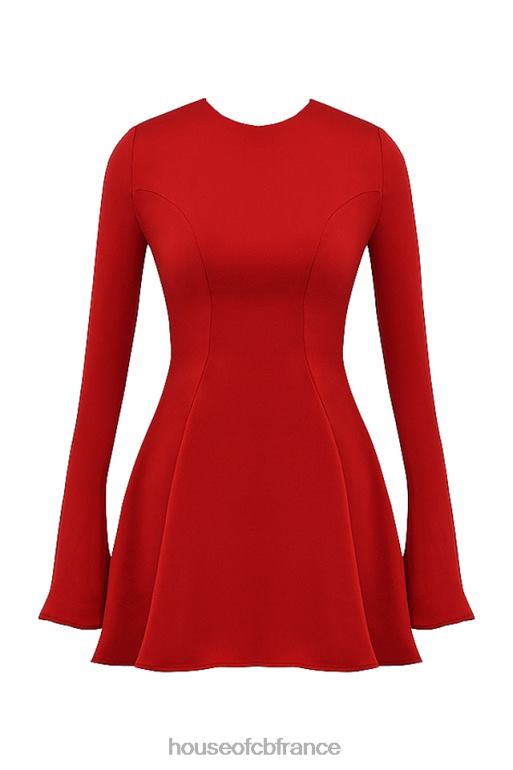 House of CB robe courte en satin rouge sacha N888H352 vêtements
