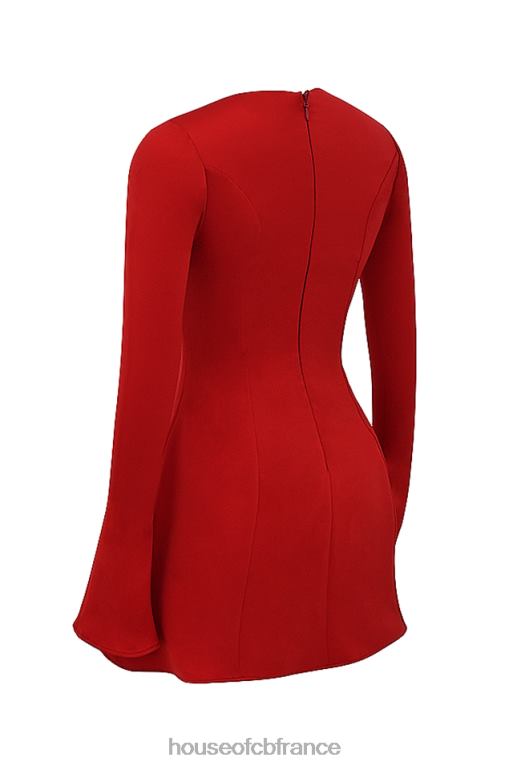 House of CB robe courte en satin rouge sacha N888H352 vêtements