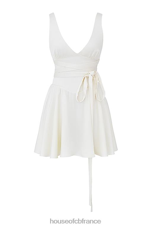 House of CB robe courte fluide ivoire Shiema N888H193 vêtements