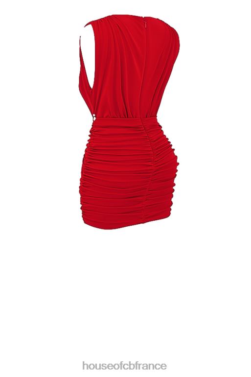 House of CB robe courte froncée cerise aliza N888H236 vêtements