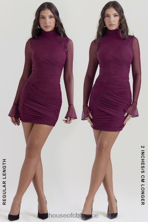 House of CB robe courte froncée lucasta mulberry N888H134 vêtements