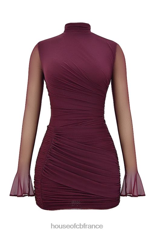 House of CB robe courte froncée lucasta mulberry N888H134 vêtements