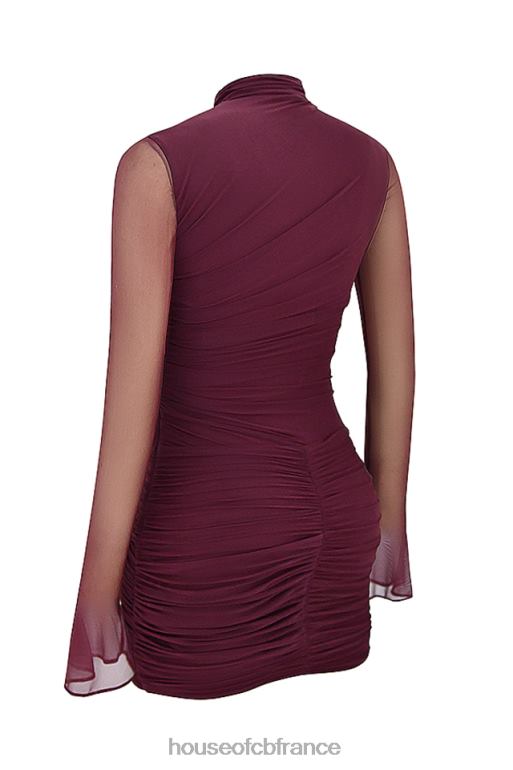 House of CB robe courte froncée lucasta mulberry N888H134 vêtements