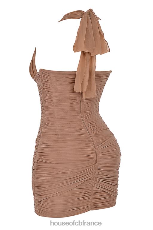 House of CB robe courte froncée noisette laetitia N888H190 vêtements