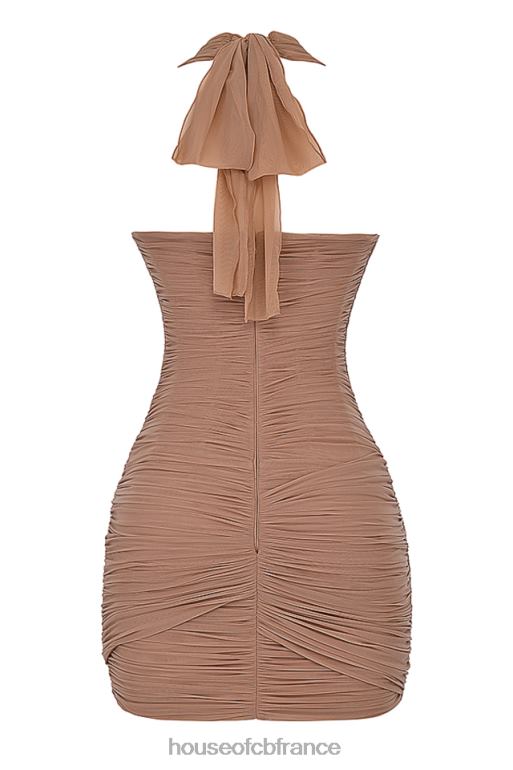 House of CB robe courte froncée noisette laetitia N888H190 vêtements