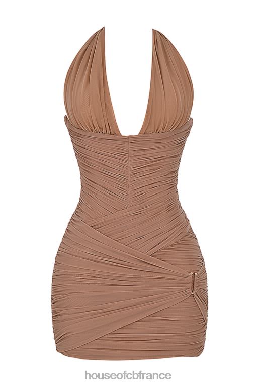 House of CB robe courte froncée noisette laetitia N888H190 vêtements