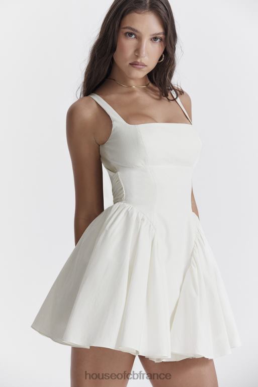 House of CB robe courte ivoire à nœud Florianne N888H237 vêtements