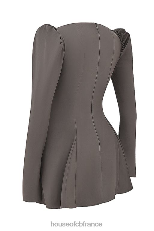 House of CB robe courte à manches longues carlina moka N888H207 vêtements
