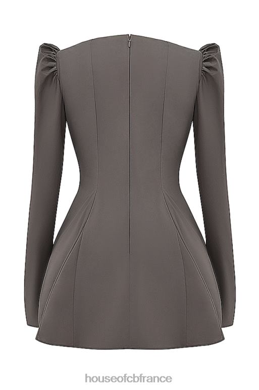 House of CB robe courte à manches longues carlina moka N888H207 vêtements
