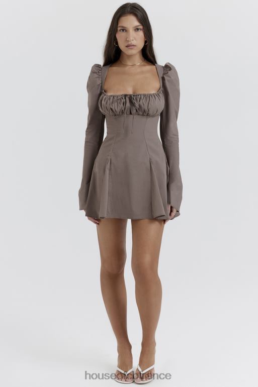House of CB robe courte à manches longues carlina moka N888H207 vêtements