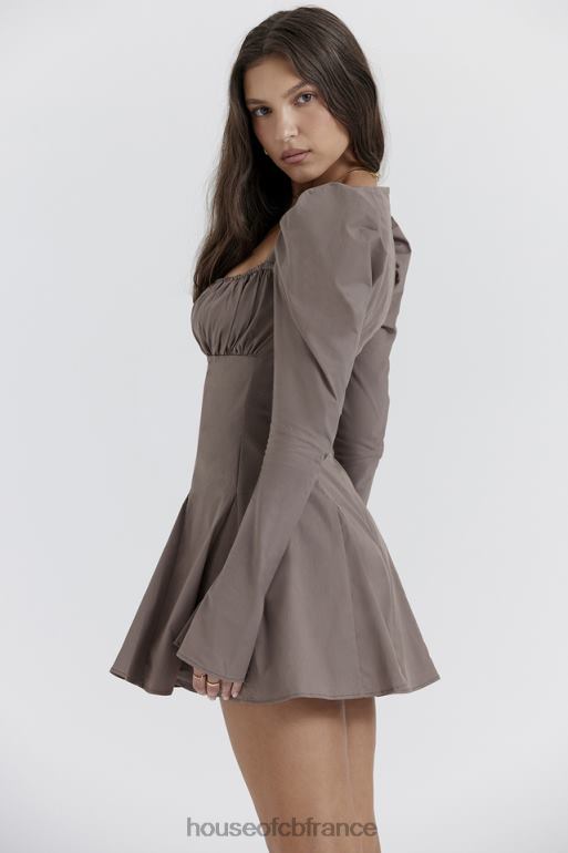 House of CB robe courte à manches longues carlina moka N888H207 vêtements