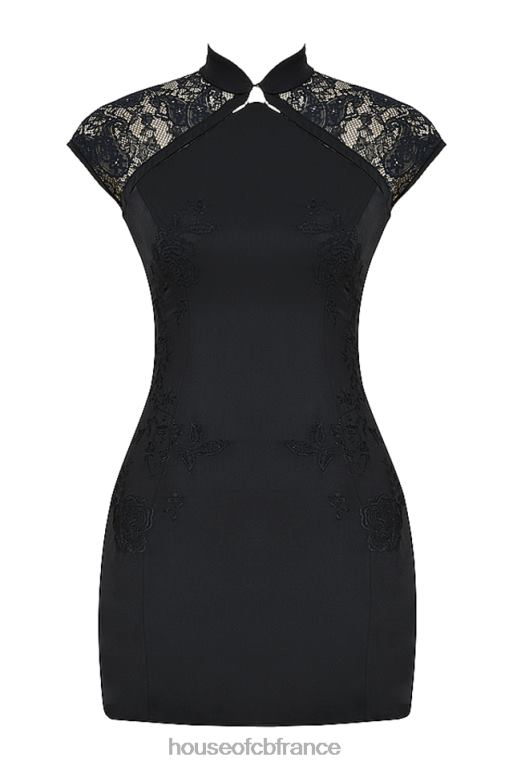 House of CB robe courte noire brodée Thea N888H368 vêtements