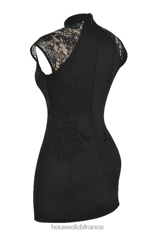 House of CB robe courte noire brodée Thea N888H368 vêtements