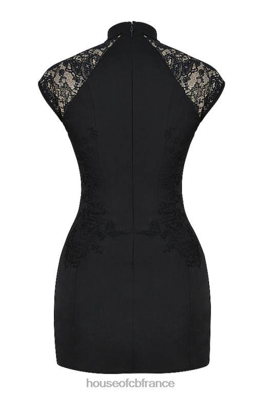 House of CB robe courte noire brodée Thea N888H368 vêtements
