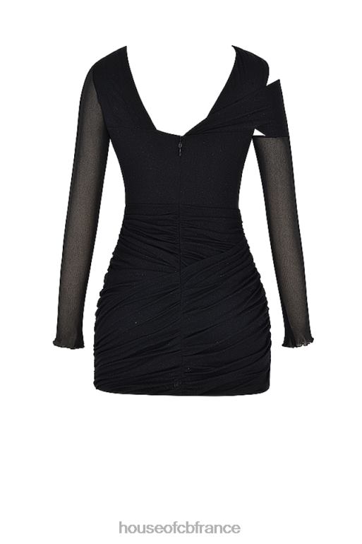 House of CB robe courte noire à découpes et paillettes santa N888H343 vêtements