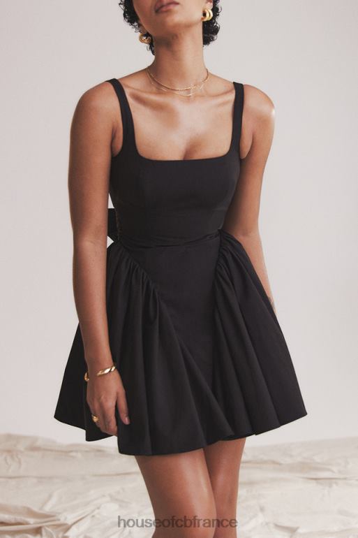 House of CB robe courte noire à nœud Florianne N888H174 vêtements