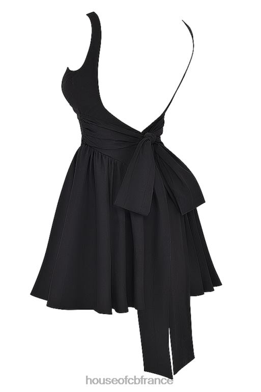 House of CB robe courte noire à nœud Florianne N888H174 vêtements