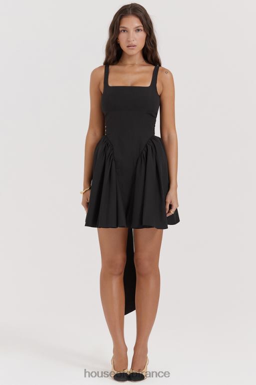 House of CB robe courte noire à nœud Florianne N888H174 vêtements