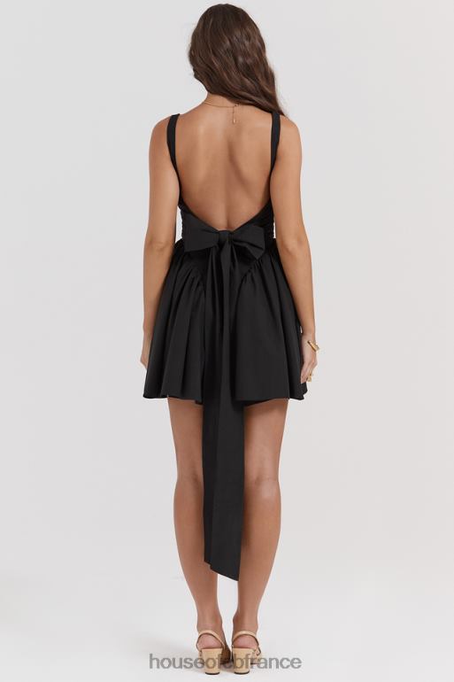 House of CB robe courte noire à nœud Florianne N888H174 vêtements