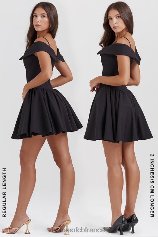 House of CB robe courte noire à épaules dénudées elida N888H139 vêtements
