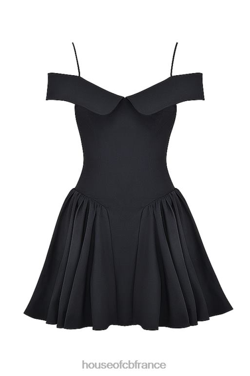 House of CB robe courte noire à épaules dénudées elida N888H139 vêtements