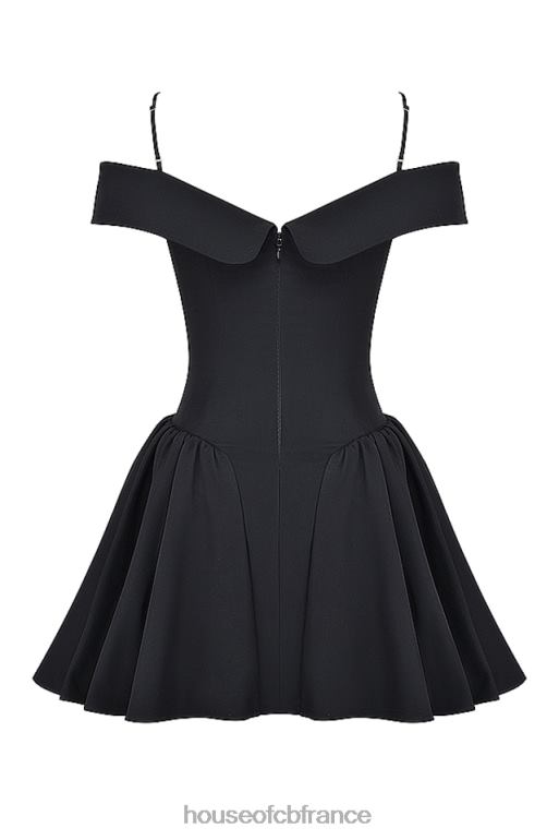 House of CB robe courte noire à épaules dénudées elida N888H139 vêtements