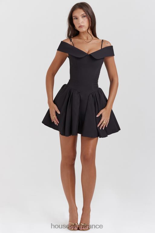 House of CB robe courte noire à épaules dénudées elida N888H139 vêtements
