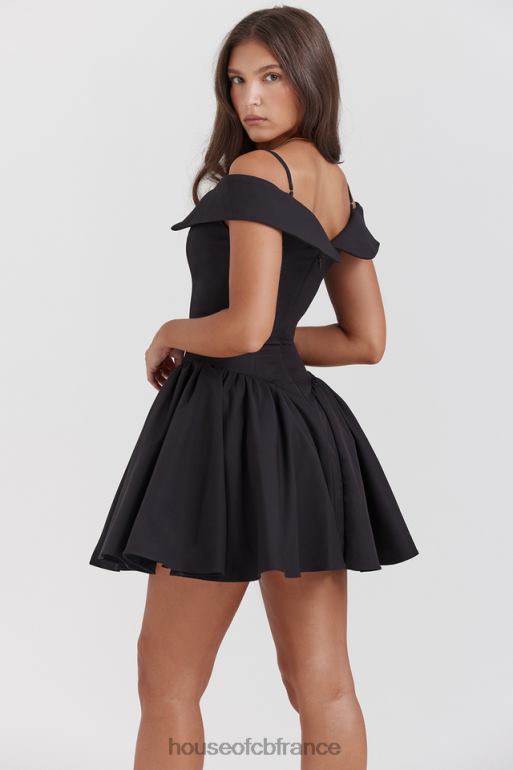 House of CB robe courte noire à épaules dénudées elida N888H139 vêtements