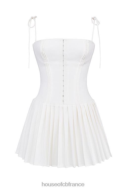 House of CB robe courte plissée blanche Marcy N888H206 vêtements