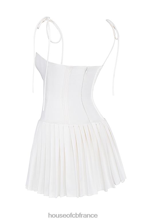 House of CB robe courte plissée blanche Marcy N888H206 vêtements