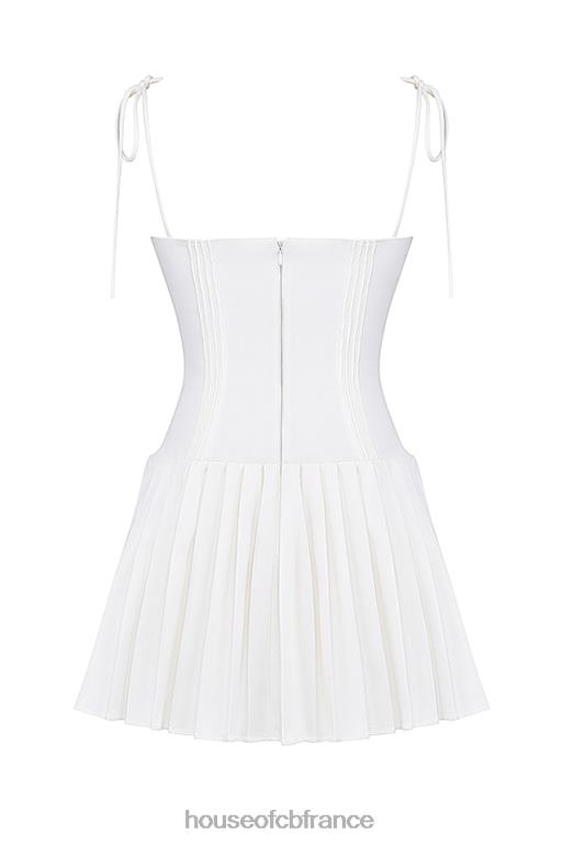 House of CB robe courte plissée blanche Marcy N888H206 vêtements