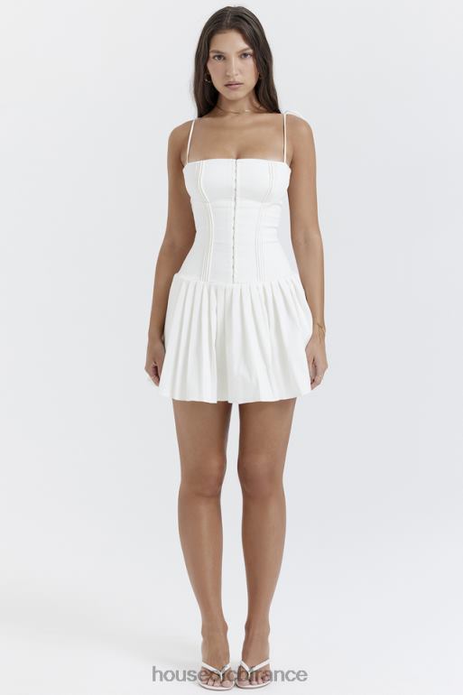 House of CB robe courte plissée blanche Marcy N888H206 vêtements