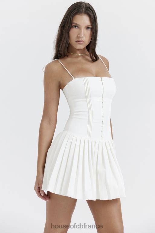 House of CB robe courte plissée blanche Marcy N888H206 vêtements