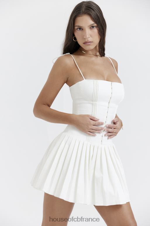 House of CB robe courte plissée blanche Marcy N888H206 vêtements