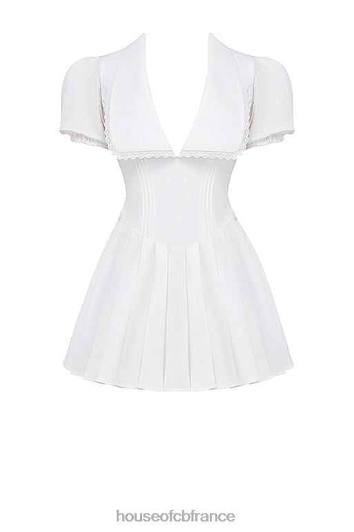 House of CB robe courte plissée blanche Piera N888H218 vêtements